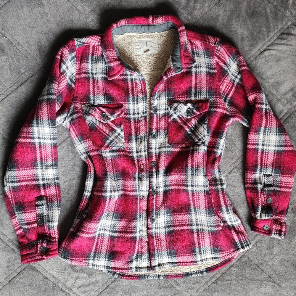 Soho Threads Plush Sherpa Jacket Shirt